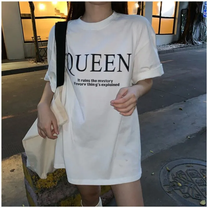 Women's T-Shirt Retro Harajuku Style Loose Fit Short Sleeve Tee