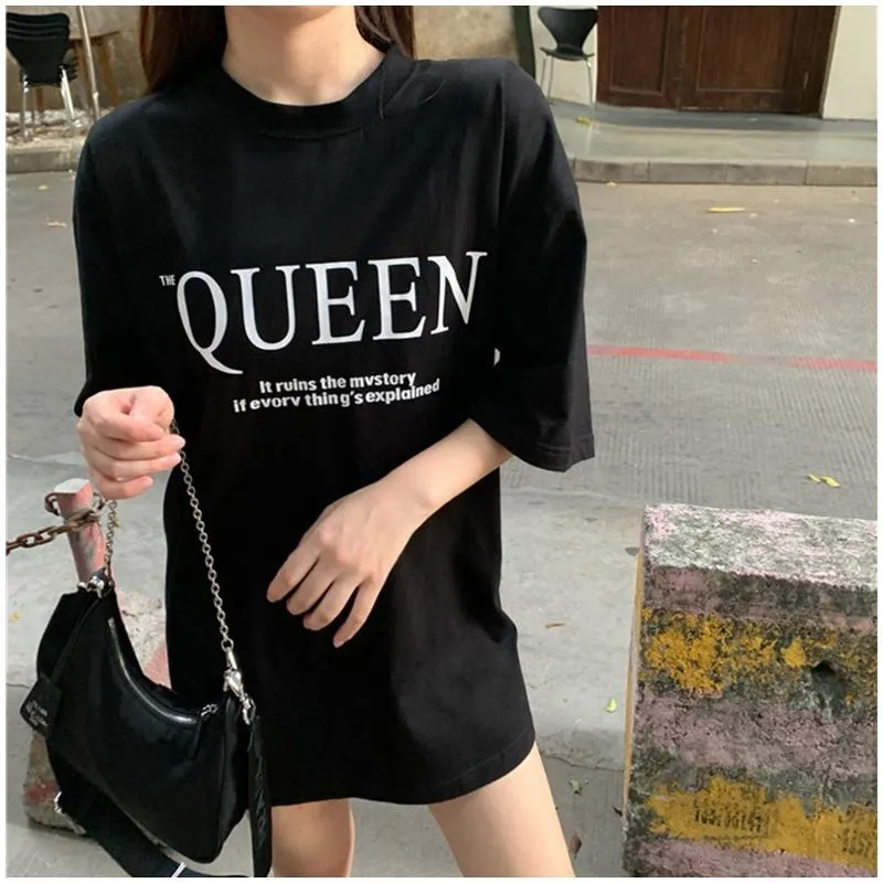 Women's T-Shirt Retro Harajuku Style Loose Fit Short Sleeve Tee