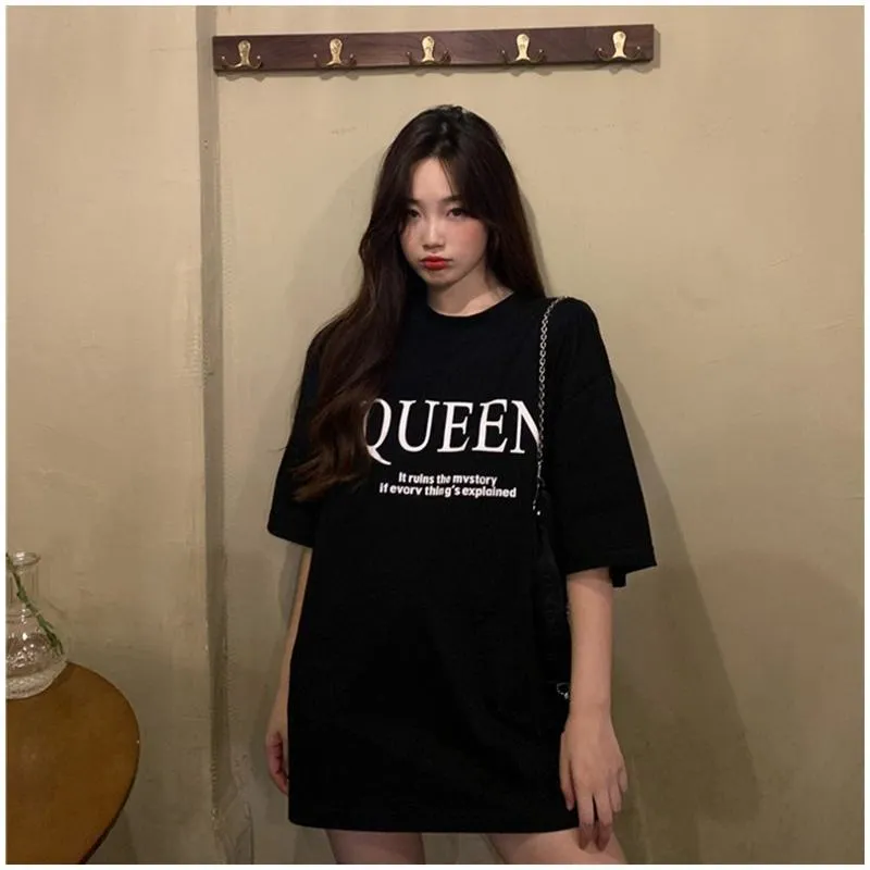 Women's T-Shirt Retro Harajuku Style Loose Fit Short Sleeve Tee