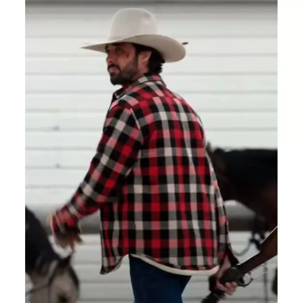 Yellowstone S03 Walker Ryan Bingham Red Plaid Jacket