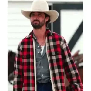 Yellowstone S03 Walker Ryan Bingham Red Plaid Jacket